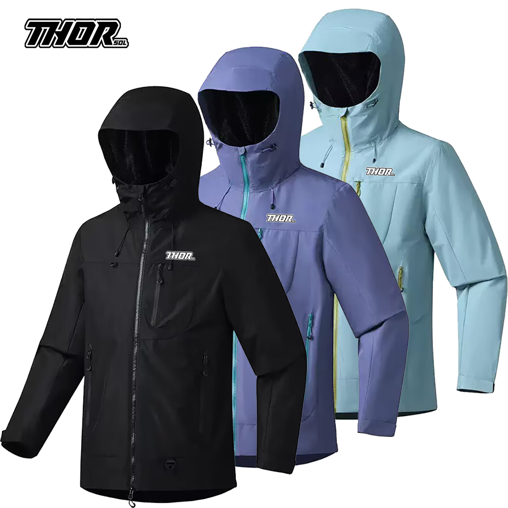 Mountain Biking Rain Jacket - THORSOL Jaqueta de Ciclismo Masculina Impermeável