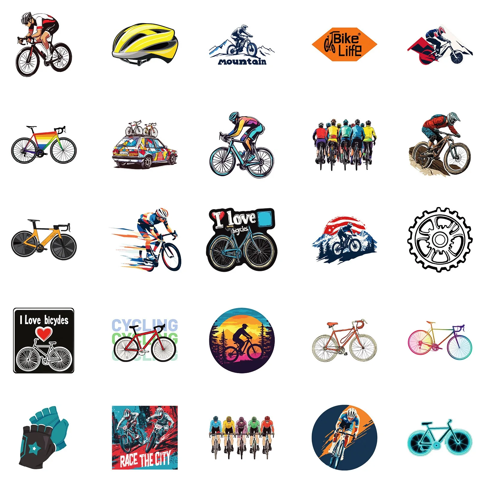 50pcs/pack Adesivos de Graffit - Mountain Biking Bag avaliação e preço
